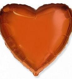 Оранжевое фольгированное сердце 