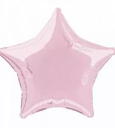 Нежно-розовая фольгированная звезда